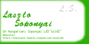 laszlo soponyai business card